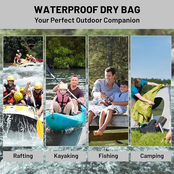 Waterproof Dry Bag,Roll Top Sea Turtle Small Waterproof Backpack 2L/5L/10L/20L/30L/40L Floating and Lightweight Bags for Kayaking, Boating, Fishing, Swimming and Camping
