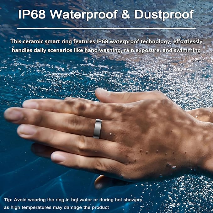 2025 Upgraded Smart Ring Health Tracker for Women Men, IP68 Waterproof Fitness Ring with Sleep Tracker/Step Tracker/Heart Rate/Blood Oxygen/Distance/Calories, No Subscription, Charging Case