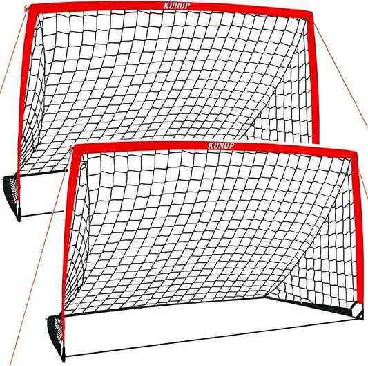 2 of 5×3 6x4 9x5 FT Portable Kids Soccer Goals Set, Foldable Soccer Practice Nets for Backyard with Carrying Bag for Toddler Youth Pop Up Soccer Training Equipment Indoor Outdoor Sports Game Gift