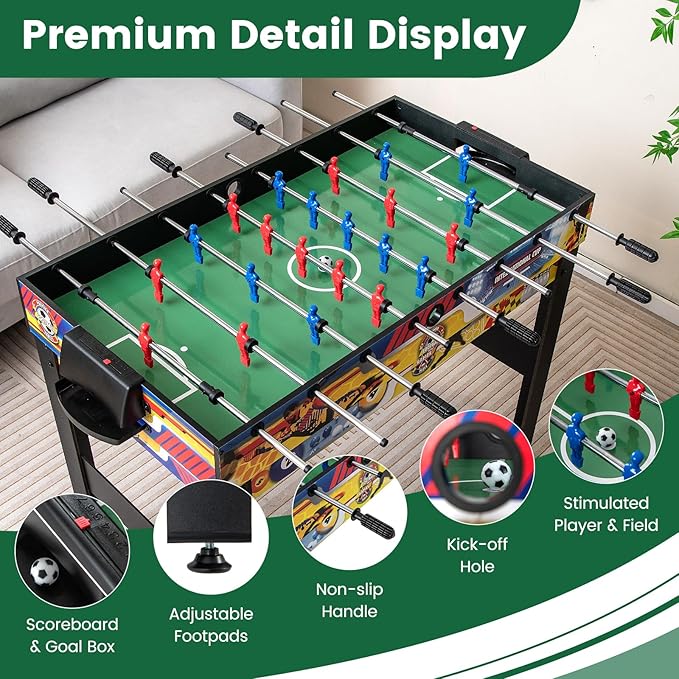 Goplus 12-in-1 Multi Game Table, Combo Game Table w/Foosball, Billiard, Table Tennis, Air Hockey, Bowling, Shuffleboard, Checkers, Chess, Backgammon, Kids Adults Combination Game Set for Home Arcade
