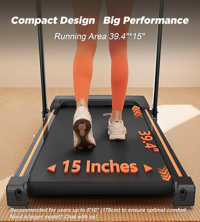 FYC Folding Treadmills for Home with 2.5HP, 300 LBS Capacity, Knee Protection Shock Absorption, Bluetooth with Fitshow App, Space-Saving Design.