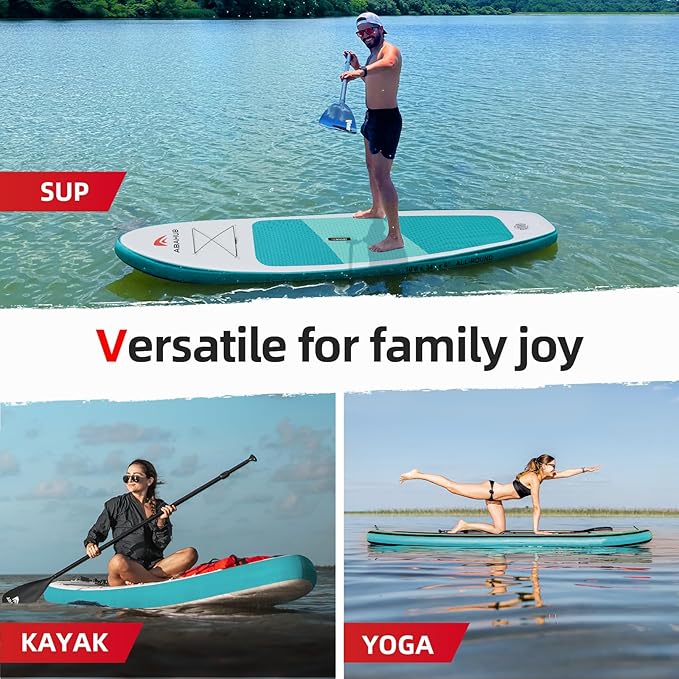 Abahub Inflatable SUP, Wide 10'6" x 31"/34" x 10'6" iSUP, Blue Standup Paddleboard with Adjustable SUP Kayak Paddle, for Yoga, Paddle Board, Kayaking, Surf, Canoe, Fishing