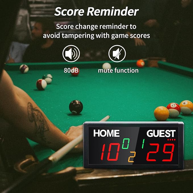 Portable Wireless Digital Scoreboard with Remote Control - Bright LED Display, Multiple Sport Modes & Long Battery Life for Outdoor/Indoor Games, Volleyball, Basketball, Cornhole, Pickleball