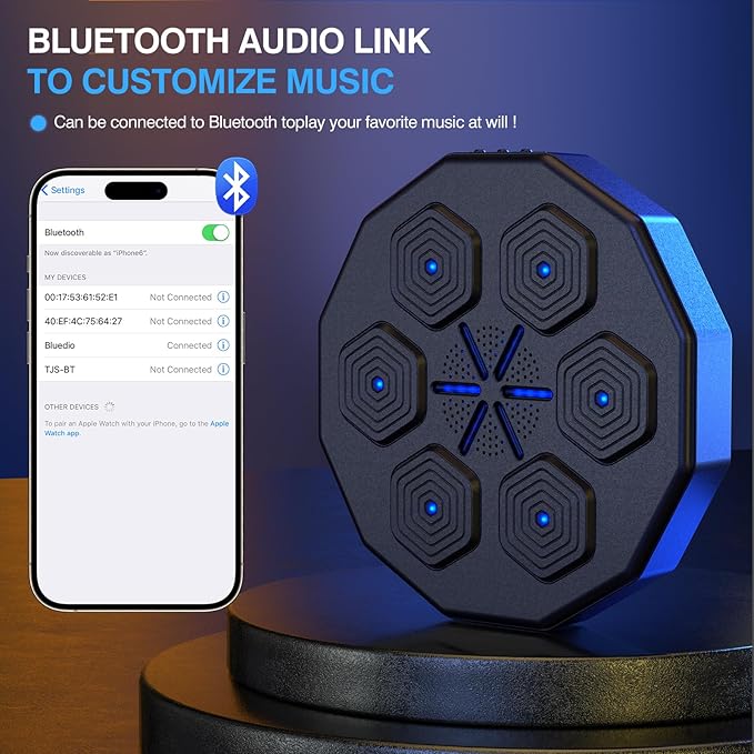 2025 New Music Boxing Machine with Two Pairs of Gloves Upgraded 2.0 Smart Bluetooth Music Boxing Parent-Child Games Wall-Mounted Exercise Equipment for Home