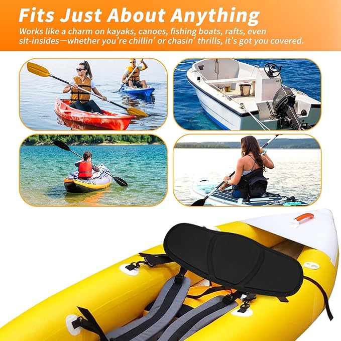 Kayak Seat Backrest Kayak Back Band Canoe Seat Back Rest Adjustable Backrest for Canoe Speedboat Kayaking Camping Hiking Tours