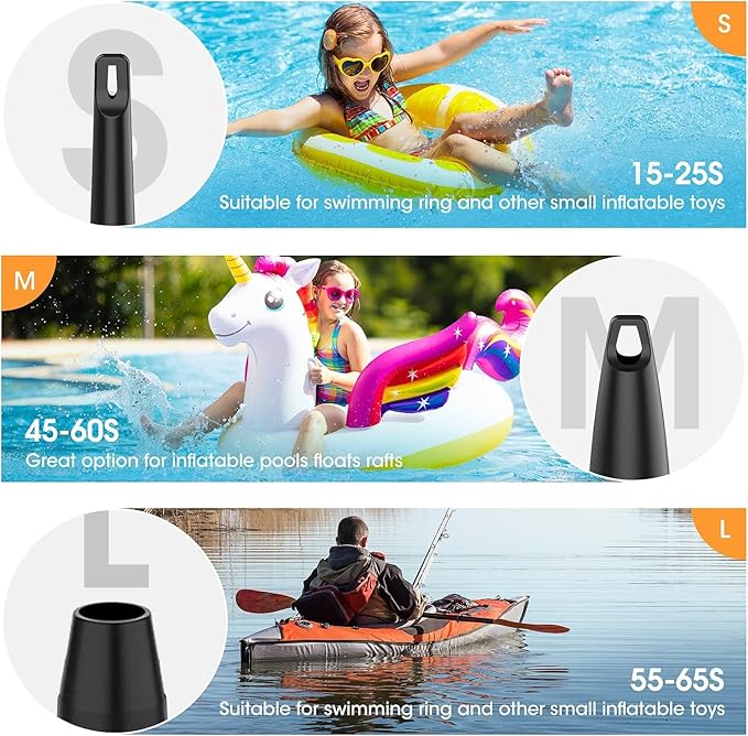 Mini Air Pump, USB Rechargeable Quick-Fill Inflator Deflator Air Mattresses,Camping 3 Nozzles,Small air Mattress Pump,air Mattress Pump Electric,Portable Rechargeable air Pump for Inflation