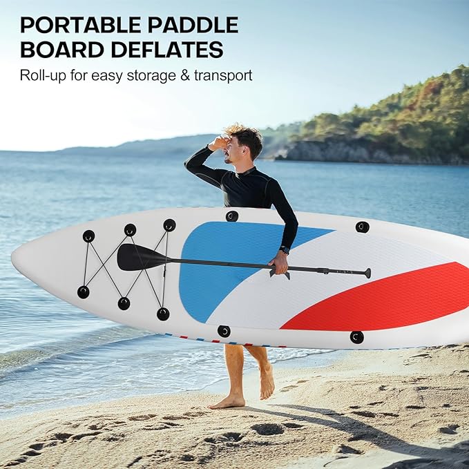 Panana Inflatable Stand Up Paddle Board, 10'x31 x6 SUP with Premium Paddle Board Accessories Kit, Anti-Slip EVA Deck for Adults Youth of All Skill Levels