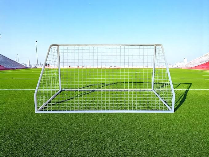 PASS Premier® 12 X 6 Ft. Youth Size Steel Soccer Goal. 2" Diameter Strongest Steel Frame w/Durable 4mm Net, Ground Stakes, Elastic Clasp & Re-Usable Ties. 12x6 Ft. Practice Aid.