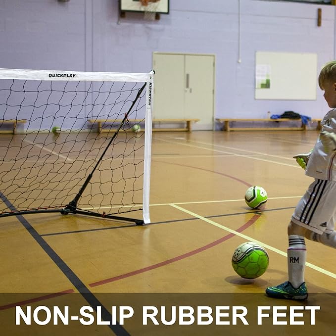 QUICKPLAY Kickster Elite Portable Soccer Goal | Integrated Weighted Base for Training on Turf, Hard Floors or Grass | Sizes 5x3', 6x4', 12x6', 16x7', & 3x2M [Single Goal]