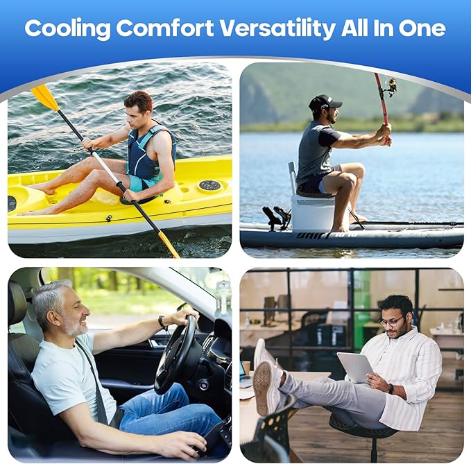 2PCS Anti Slip Kayak Gel Seat Cushion with Cover, Waterproof Seat Cushion Kayak Seat Pad for Sit in Inflatable Kayak, Canoe & Boat Fishing, Rowing, Lifetime Kayak Accessories (Black)