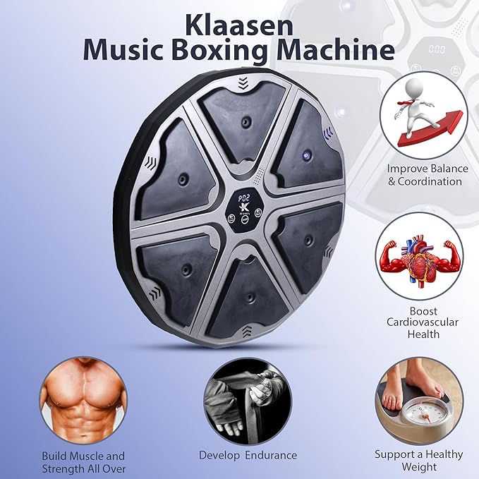 Smart Music Boxing Machine for Kids & Adults | Bluetooth Music | 9 Training Modes | Professional Reflex & Speed Trainer, Wall Mounted Boxing Target | Perfect Fitness Gift for Kids