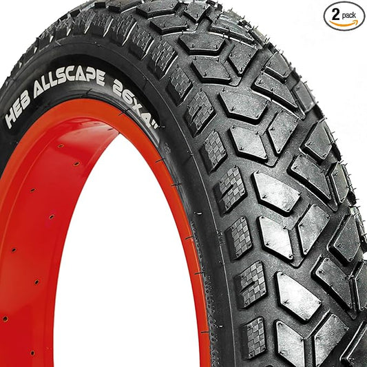 Allscape 26x4.0 Fat Bike Tires – Heavy Duty All-Terrain 26 Inch Tires for Ebikes, MTB & Mountain Bikes, Durable Directional Tread for Snow, Sand & Trail – 2 Pack – USA Customer Support