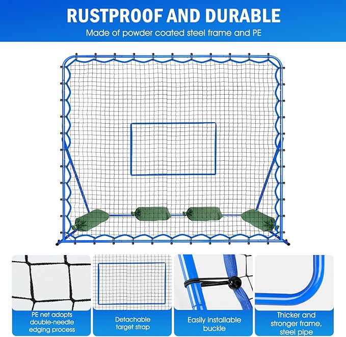 Soccer Rebounder Net, Quick-Switch Angle Soccer Training for Control, Passing Practice, Easy Setup Rebounder Gifts Aids & Equipment for Kids,Teens & Adults