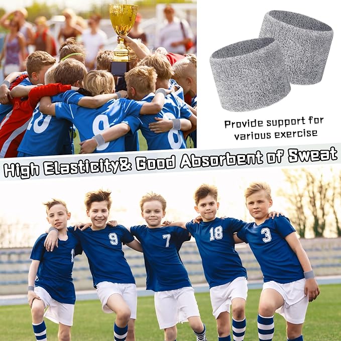 Lounsweer 72 Pcs Bulk Sports Wristbands - Sweatbands for Kids, Gifts, Party Favors, Athletics, and Fans