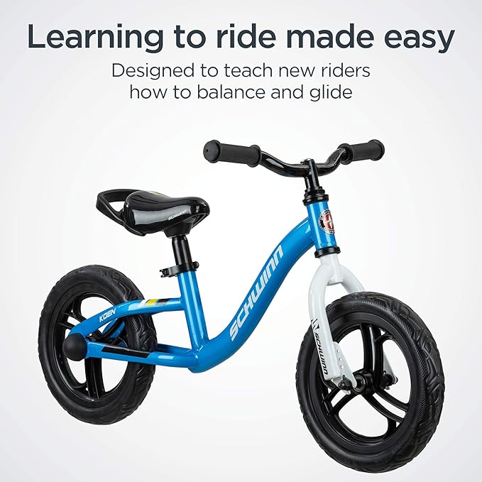 Schwinn Elm and Koen Bike or Balance Bike, 12-20 Inch Bike for Kids Ages 2-13, Black, Blue, Red, Teal, Pink or Purple, SmartStart Ergonomic Design, Adjustable Seat Grows with Child, Training Bicycle