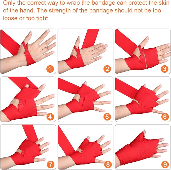 Junkin 6 Pairs Boxing Hand Wraps for Boxing Wraps Wrist Pugilism Handwraps for Men Women Kickboxing Muay Thai MMA