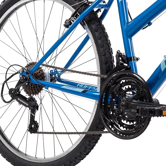 Huffy Stone Mountain Hardtail Mountain Bike for Boys/Girls/Men/Women, 20"/24"/26" Sizes, 6 or 21 Speed Shimano Twist Shifting, Front or Dual Suspension, Comfort Saddle, Sleek Colors