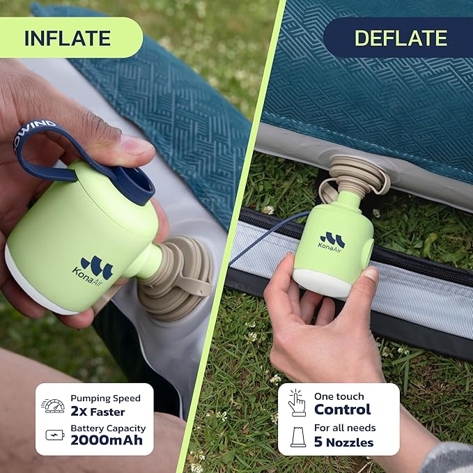 Woowind Electric Air Pump, Cordless Air Mattress Pump for Pool Floats, Swimming Rings, Air Bed, Air Sofa, Rechargeable Battery Powered