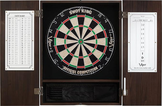 Viper by GLD Products Metropolitan Solid Wood Cabinet & Sisal/Bristle Dartboard Play-Ready Bundle