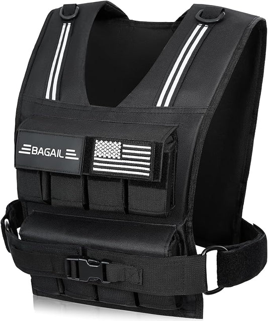 BAGAIL Weighted Vest Men, 20lbs/30lbs/40lbs Adjustable Weighted Vest for Woman with Removable Iron Weights, Women’s Weight Vest for Walking, Rucking, Running, Strength training