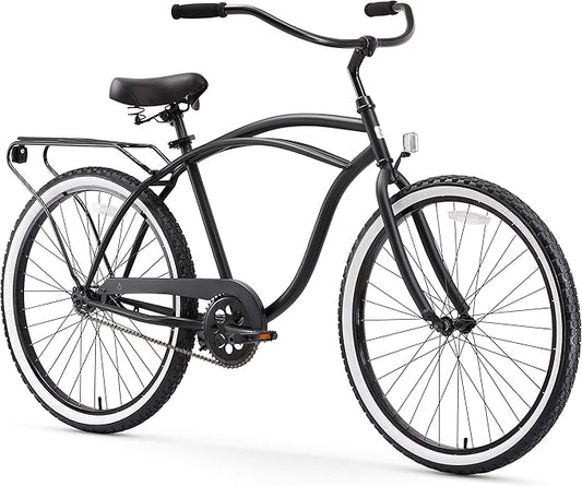 sixthreezero Around The Block Men's Beach Cruiser Bike, Hybrid Bicycle with Rear Rack