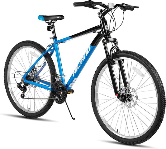 HILAND 26 27.5 inch Mountain Bike 18 Speeds, Suspension Fork, Aluminum Frame Disc-Brake for Men Women Mens MTB Bicycle Adlut Bike
