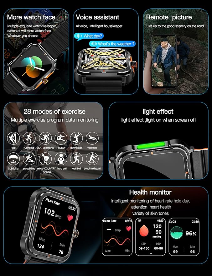 Smart Watch (Answer/Make Calls), 1.83" Smart Watches for Men Women Digital Watch Fitness Tracker with 100+ Sport Modes Heart Rate Monitor Watch for iOS Android Phones Waterproof