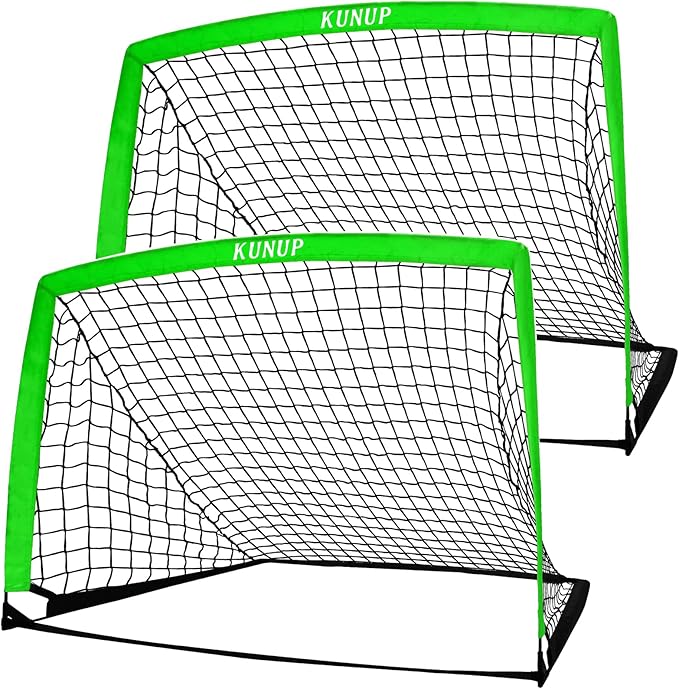 2 of 5×3 6x4 9x5 FT Portable Kids Soccer Goals Set, Foldable Soccer Practice Nets for Backyard with Carrying Bag for Toddler Youth Pop Up Soccer Training Equipment Indoor Outdoor Sports Game Gift