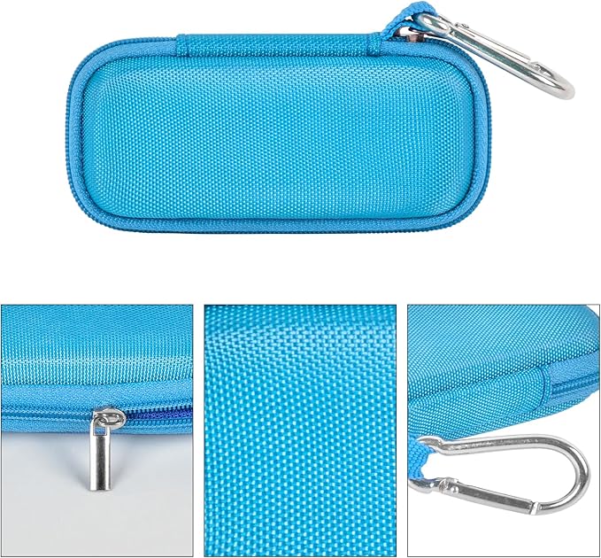 Heart Rate Monitor Case for AliveCor Kardia Mobile Personal ECG/for AliveCor KardiaMobile 6L for Apple Android Smartphone, Mini Portable Heart Rate Device Storage Carrying Holder-Box Only (Blue)