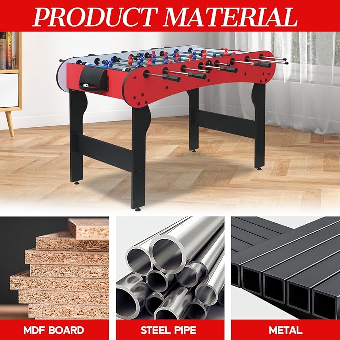 5ft Foosball Table，Mini Competition Soccer Table Game with All Accessories, Leg Levelers and Heavy-Duty Legs. Perfect for Home, Game Rooms, and Parties