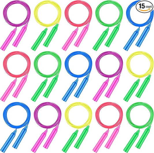 Aodaer Kids Jump Rope Set Colorful Outdoor Jump Ropes 7.3 Feet Adjustable Skipping Ropes for Outdoor Fun Activity Great Party Favor