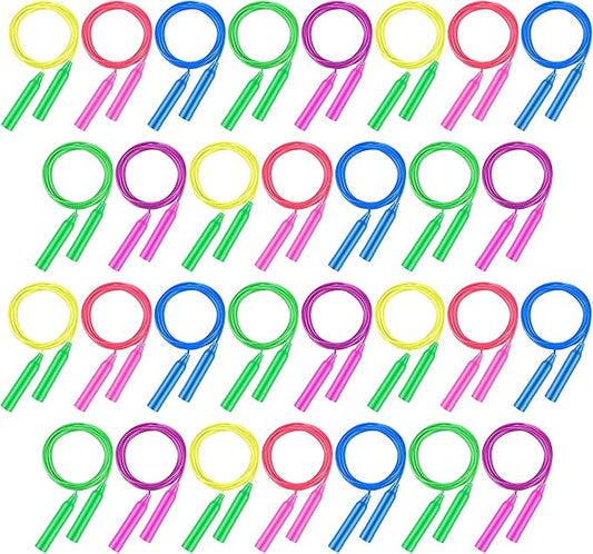 Aodaer Kids Jump Rope Set Colorful Outdoor Jump Ropes 7.3 Feet Adjustable Skipping Ropes for Outdoor Fun Activity Great Party Favor