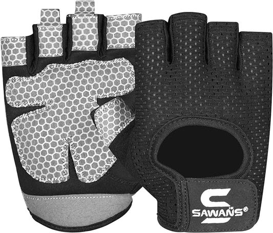 Workout Gloves for Men and Women Weight Lifting Gloves Gym Fitness Exercise Cycling Pull ups Microfiber Lightweight Breathable Non-Slip Silicone Padded Palm Grip Protection