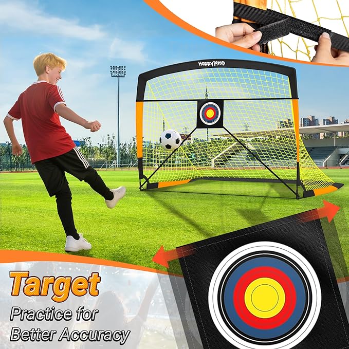 Soccer Goal 7'x5', 6.6‘x3.3', 5'x3.6', 4'x3', 3'x2.2' Soccer Net for Kids Backyard