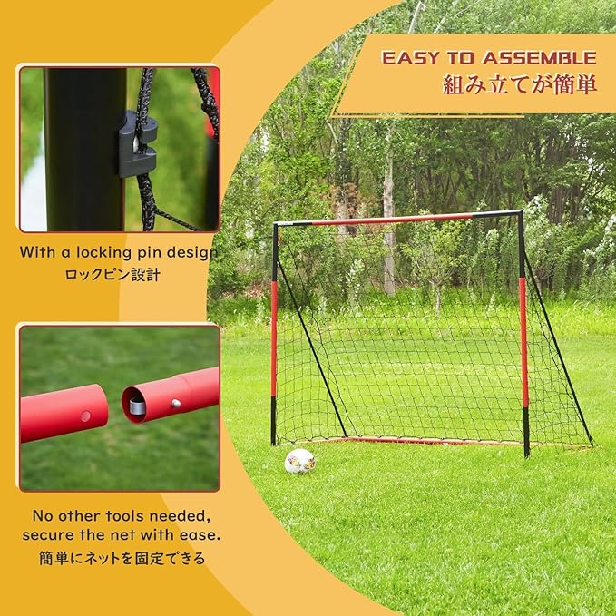 KAIHAOWIN Soccer Goal 3'x2.5'|6'x4'|8'x6'|10'x6.6'-Steel Frame Goal Post All Weather Soccer Net-Quick Assembly Training Sports Soccer Goals for Backyard Indoor Outdoor-Heavy Duty Metal Soccer Goals