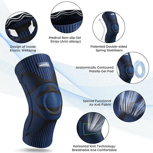 NEENCA Knee Braces for Knee Pain Relief, Compression Knee Support Sleeve for Meniscus Tear, ACL, Arthritis, Joint Pain, Injury Recovery, Circulation, Sports. Women Cycling Leg Warmers, Keep Leg Warm