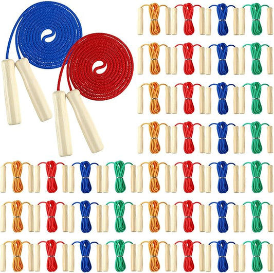 8.53 Ft Jump Ropes for Kids Adults Adjustable Cotton Skipping Rope with Wooden Handle for Multiplayer Double Dutch Jump Rope Exercise Outdoor Fun School Sport Game Gift