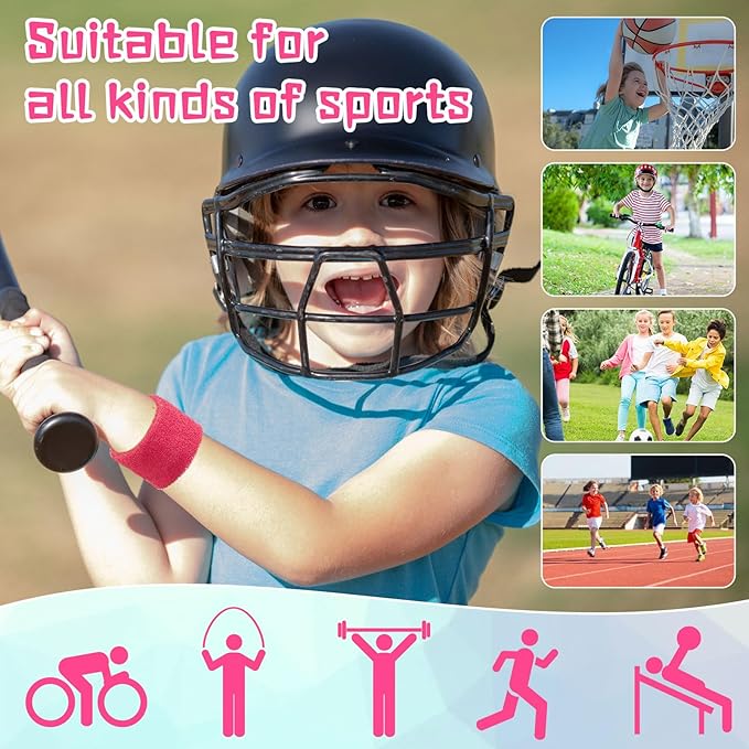 Lounsweer 72 Pcs Bulk Sports Wristbands - Sweatbands for Kids, Gifts, Party Favors, Athletics, and Fans