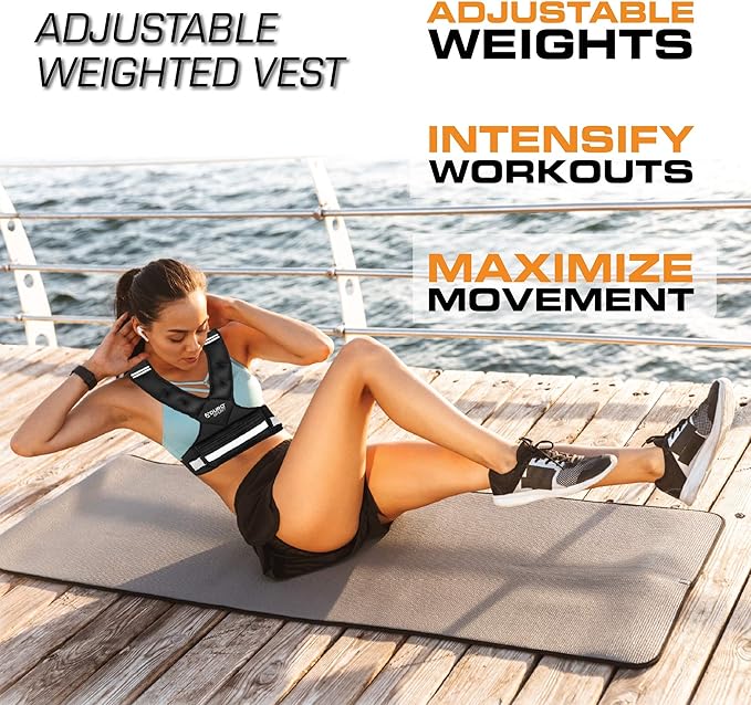 "Aduro Sport Adjustable Weighted Vest Workout Equipment, 4-10lbs/11-20lbs/20-32lbs/26-46lbs Body Weight Vest for Men, Women, Kids"