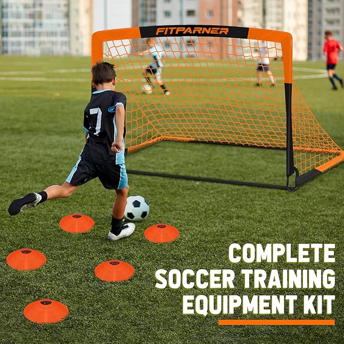 Kids Soccer Goals for Backyard Set - 2 Pack of Portable Pop Up Soccer Nets with Ball,Cones,Complete Training Equipment Kit for Toddler,Youth,Kids Age 3-14,Outdoor Sports Game