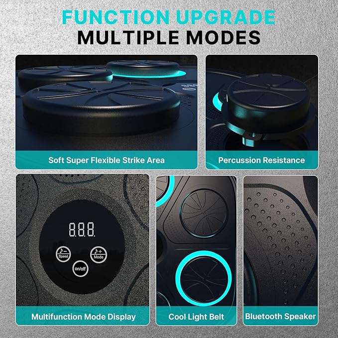 2025 Smart Music Boxing Machine for Adults and Kids: New Model Bluetooth Wall Mounted Punching Pad - Training Sport Equipment for Home Gym - Gifts for Teen Boys