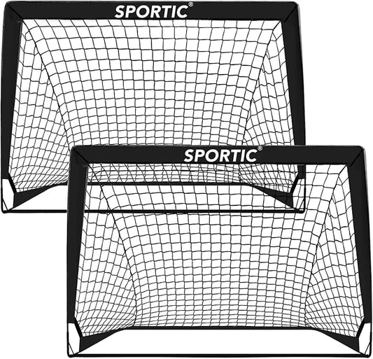2 Pack 4' x 3' Soccer Goal Net Set, Pop Up Kids Practice Soccer Goals for Indoor and Outdoor.Portable Soccer Net with Carrying Bag & Ground Pegs, Perfect for Backyard, Field, Court
