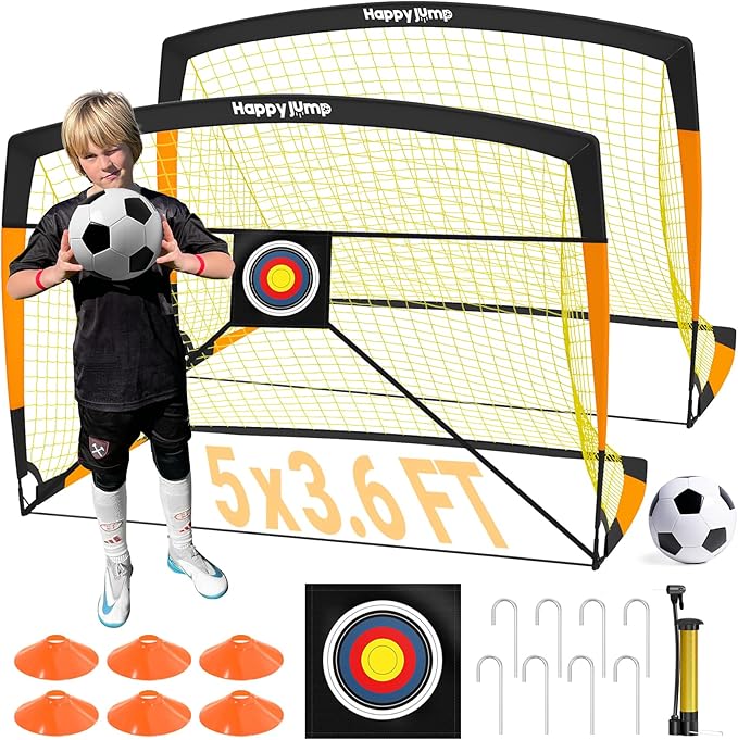 Soccer Goal 7'x5', 6.6‘x3.3', 5'x3.6', 4'x3', 3'x2.2' Soccer Net for Kids Backyard