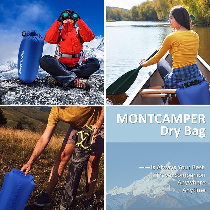 30D Nylon Waterproof Dry Bag-Suitable for Hiking, Kayaking and Rafting-Portable Waterproof Storage Sack with Roll Top Closure-Float on Water(3L/Blue)