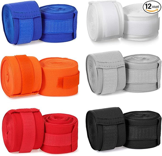 Junkin 6 Pairs Boxing Hand Wraps for Boxing Wraps Wrist Pugilism Handwraps for Men Women Kickboxing Muay Thai MMA