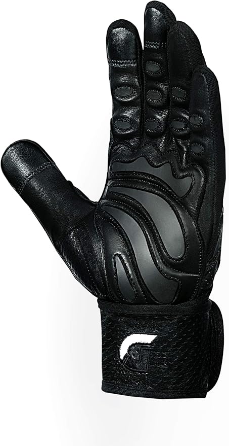 Elite Leather Gym Gloves with Built in 2" Wide Wrist Wraps Grip & Design for Weightlifting Power Lifting Bodybuilding & Strength Training Workout Exercises, Size : Medium