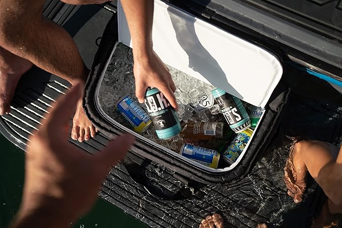AO Coolers Stow 'n Go Canvas Soft-Sided Cooler, Low Profile and Leak Proof, Insulated for 24-Hour Cold, Black, 38-Can