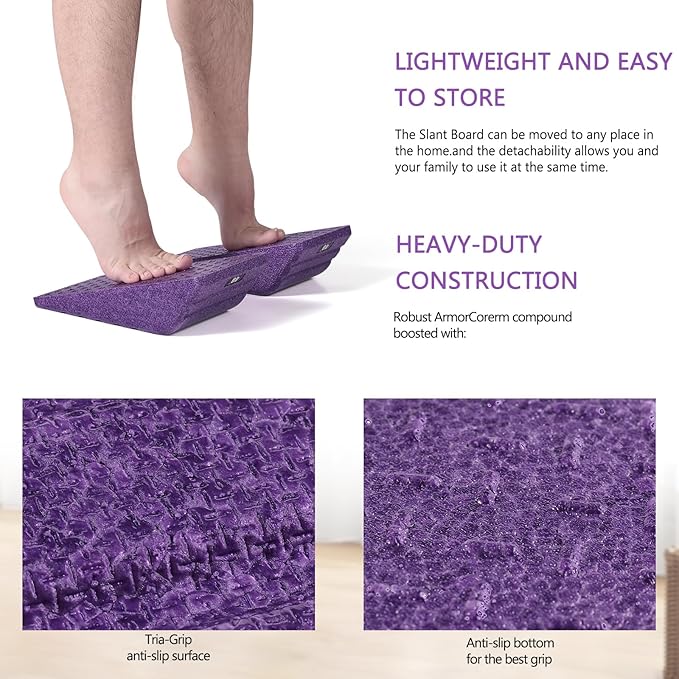 Squat Wedge Block 2PCS Non Slip Professional Ramp - 550 LBS Weight Capacity - Slant Board for Calf Stretching - Calf Stretcher Slant Board - Yoga Blocks