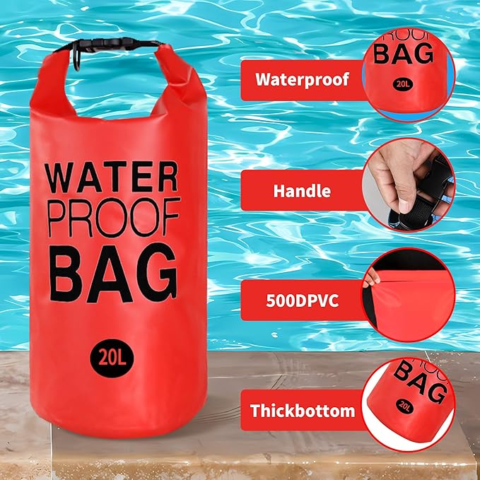 500D Sand Anchor for Small Boats, Power Watercrafts, 2 in 1 PWC Jet Ski Anchor Kit with Adjustable Buoy, Waterproof Dry Bag for Jet Ski, Kayak, Boat, Hiking Foldable Sandbags