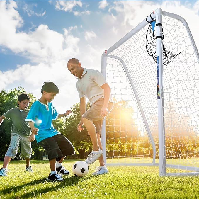 Soccer Goal for Backyard 10×6.5, 8×6 and 6×4 FT Soccer Goals Weatherproof and Portable HPVC Soccer Goal with Soccer Target Net and Carry Bag for Kids and Adults Outdoor's Practice Training